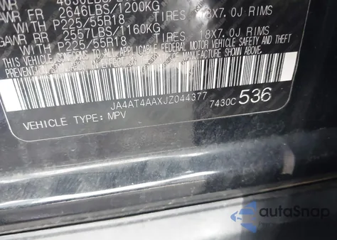 2018 Mitsubishi Eclipse Cross Le from USA, damaged, VIN JA4AT4AAXJZ044377